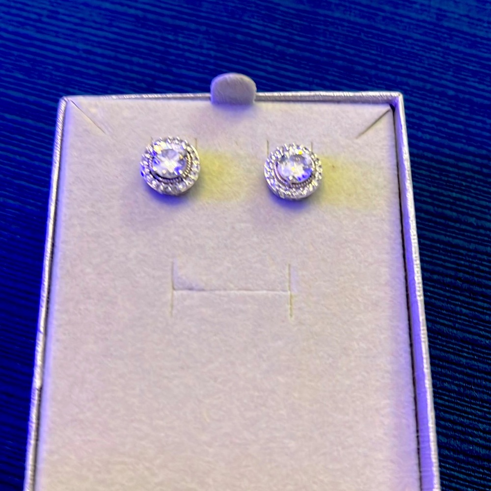 CZ diamond earrings